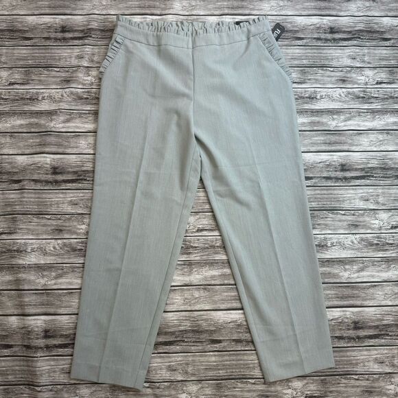 Flirtatious Women's Light Grey Gray Ruffle Detail Tapered Pants XL Extra Large - Picture 1 of 11